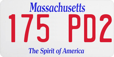 MA license plate 175PD2