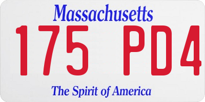 MA license plate 175PD4