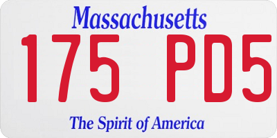 MA license plate 175PD5