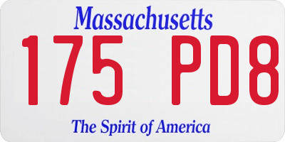 MA license plate 175PD8