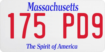 MA license plate 175PD9
