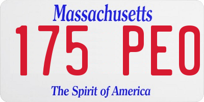 MA license plate 175PE0