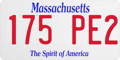 MA license plate 175PE2