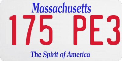 MA license plate 175PE3