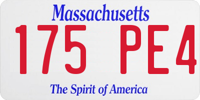 MA license plate 175PE4