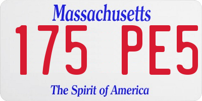 MA license plate 175PE5