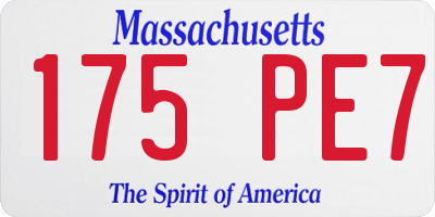MA license plate 175PE7