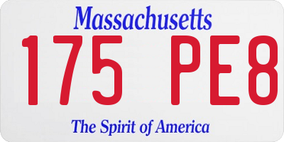 MA license plate 175PE8