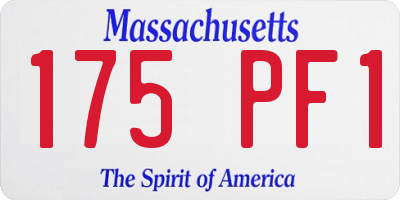 MA license plate 175PF1