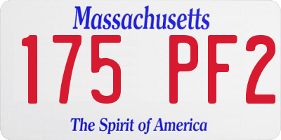 MA license plate 175PF2