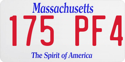 MA license plate 175PF4
