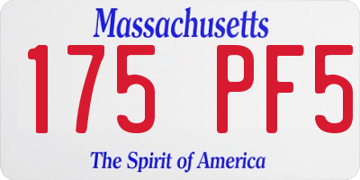 MA license plate 175PF5