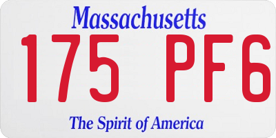 MA license plate 175PF6