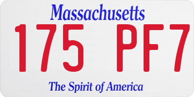 MA license plate 175PF7