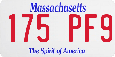MA license plate 175PF9