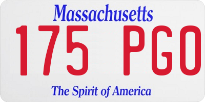 MA license plate 175PG0