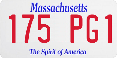 MA license plate 175PG1