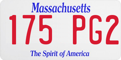 MA license plate 175PG2