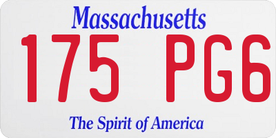 MA license plate 175PG6