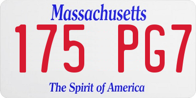 MA license plate 175PG7