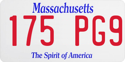 MA license plate 175PG9