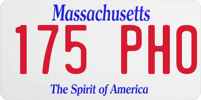 MA license plate 175PH0