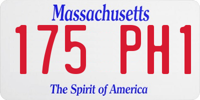 MA license plate 175PH1