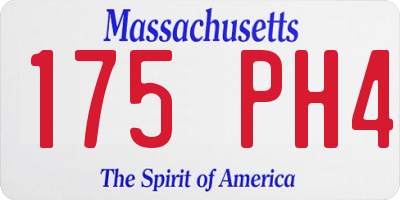 MA license plate 175PH4
