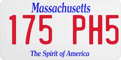 MA license plate 175PH5