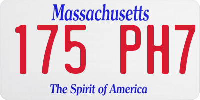 MA license plate 175PH7