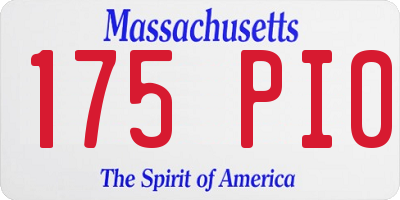 MA license plate 175PI0