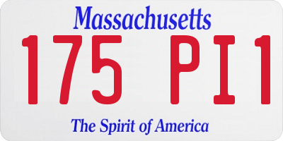 MA license plate 175PI1