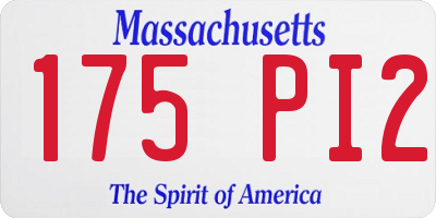 MA license plate 175PI2