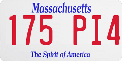 MA license plate 175PI4