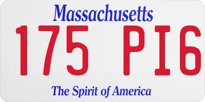 MA license plate 175PI6