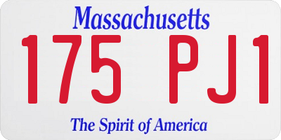 MA license plate 175PJ1