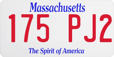 MA license plate 175PJ2