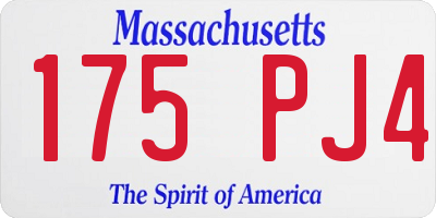 MA license plate 175PJ4