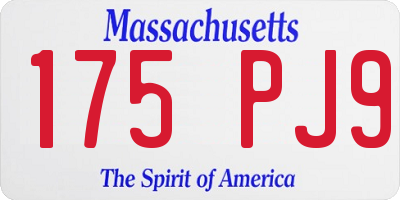 MA license plate 175PJ9