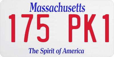MA license plate 175PK1