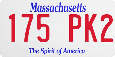 MA license plate 175PK2