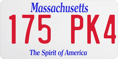 MA license plate 175PK4