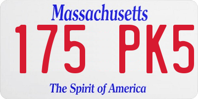 MA license plate 175PK5