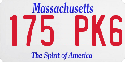 MA license plate 175PK6