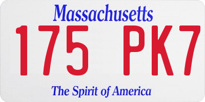 MA license plate 175PK7