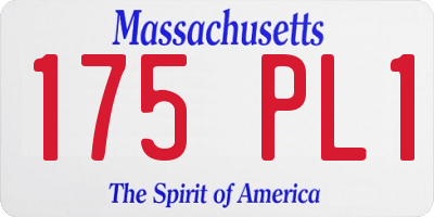 MA license plate 175PL1