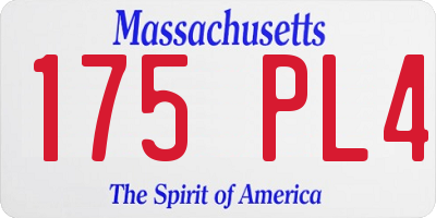 MA license plate 175PL4