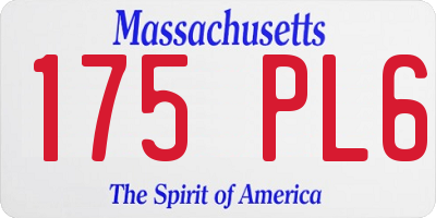 MA license plate 175PL6