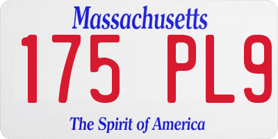 MA license plate 175PL9