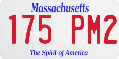 MA license plate 175PM2